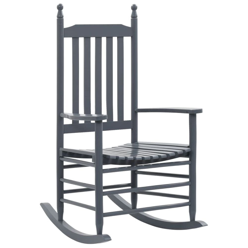 Petromila vidaXL Hojdacie kreslo so zaobleným sedadlom, sivé, topoľové drevo